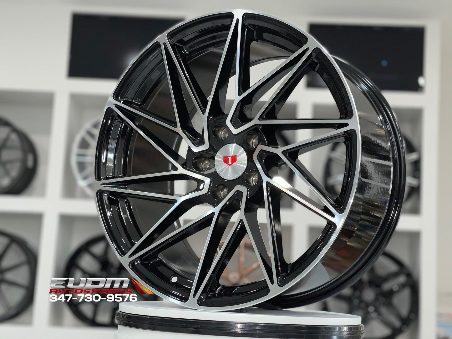 E1300 Black Machined Face 19x9.5 ET35 5.114 – (Square Set of 4)
