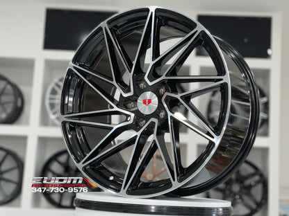E1300 Black Machined Face 19x9.5 ET35 5.114 – (Square Set of 4)
