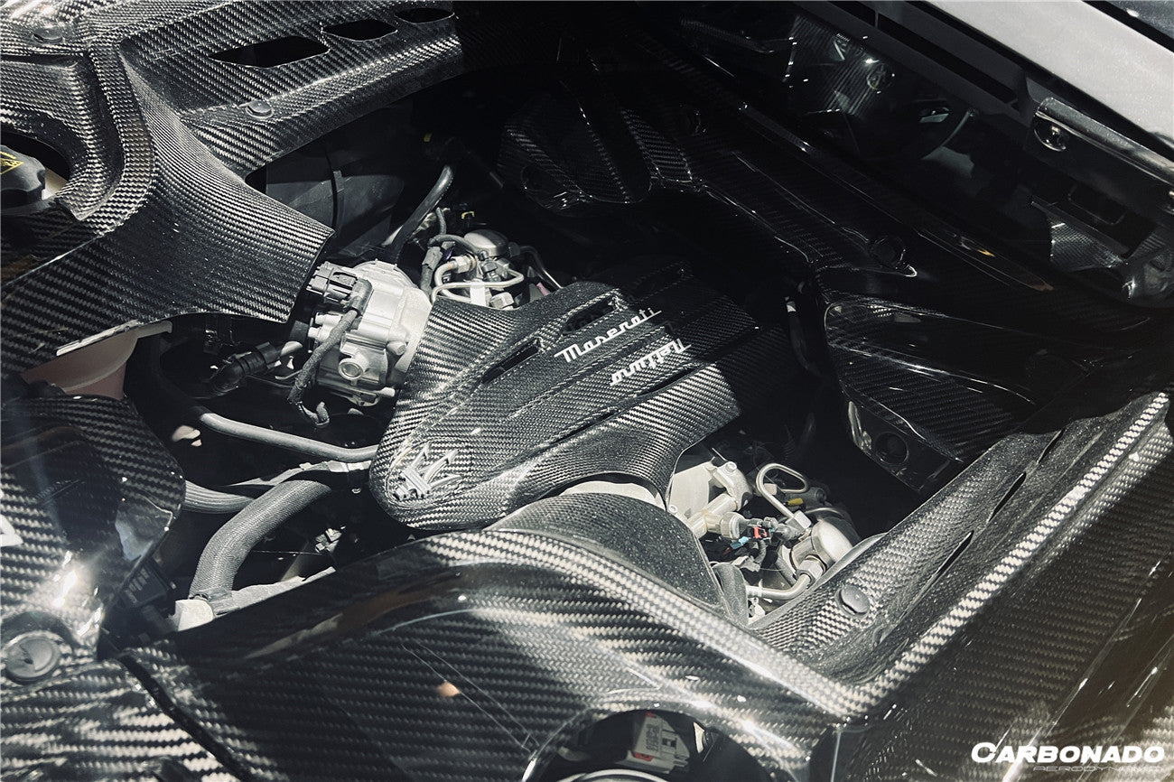 2020-UP Maserati MC20 Dry Carbon Fiber Engine Bay Room Interior - Carbonado
