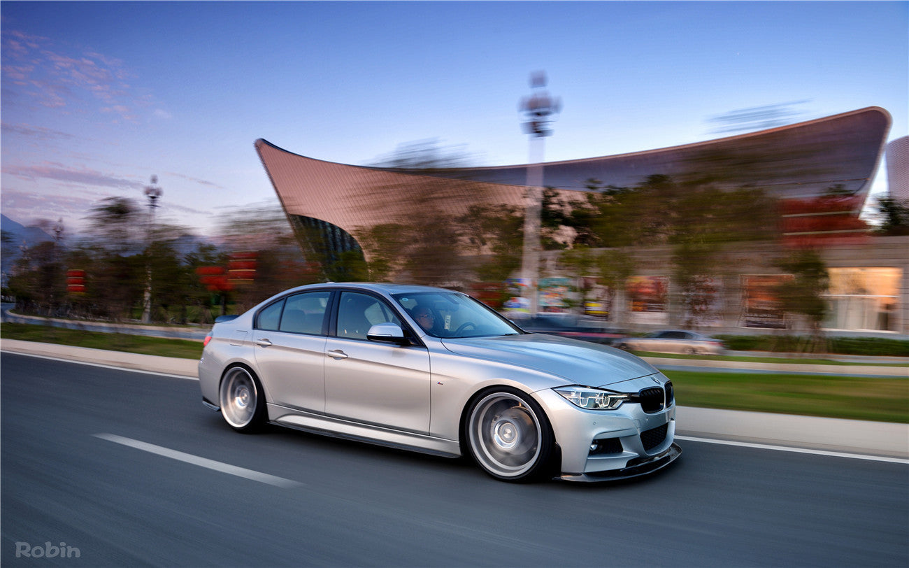 2011-2019 BMW 3 Series F30/F35 M-Tech GV Style Carbon Fiber Front Lip Set - Carbonado Aero