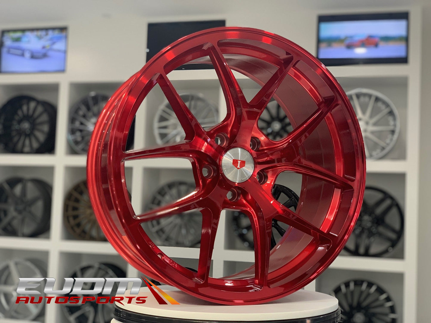 E005 Red 20in Staggered Set 8.5 ET35 / 9.5 ET35 5.114 (4 Wheels)