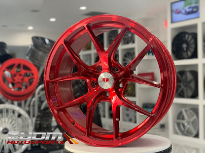 E005 Red 20in Staggered Set 8.5 ET35 / 9.5 ET35 5.114 (4 Wheels)