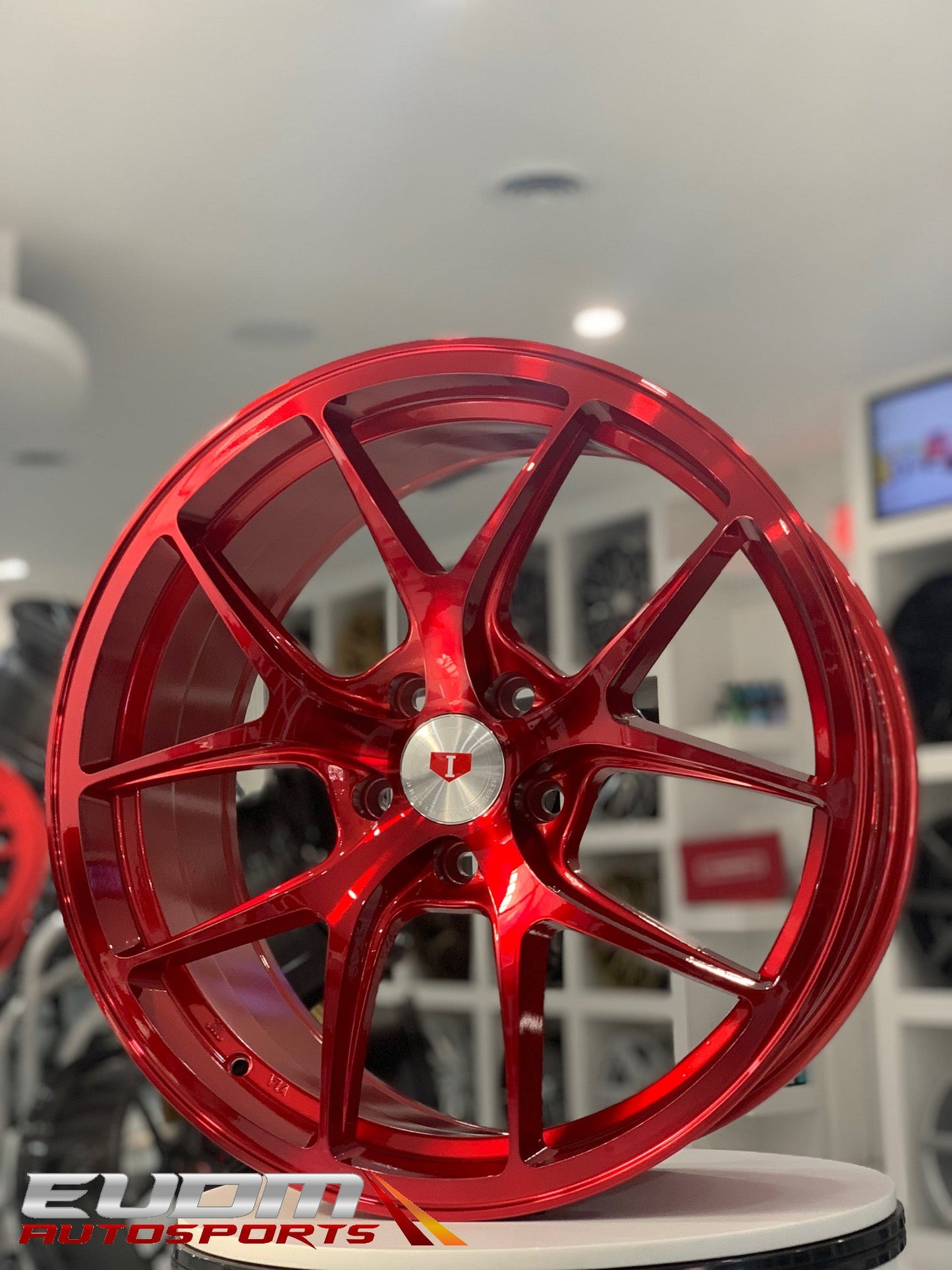E005 Red 20in Staggered Set 8.5 ET35 / 9.5 ET35 5.114 (4 Wheels)