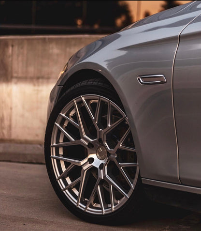 20" Aodhan AFF9 Gloss Silver Machined Face 5x120 ( Staggered Setup ) ( Set of 4 )