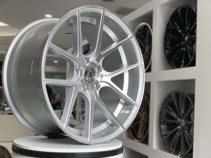 Aodhan AFF3 Gloss Silver Machined Face - 20x10.5 +45 5x114.3 (Square Set of 4)