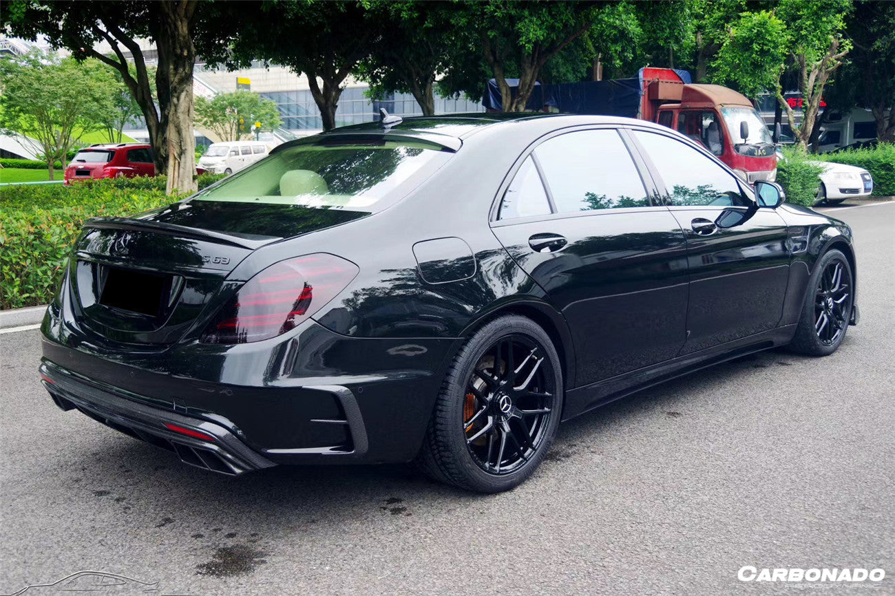 2017-2020 Mercedes Benz S63 W222 Sedan MSY Style Side Skirts - Carbonado