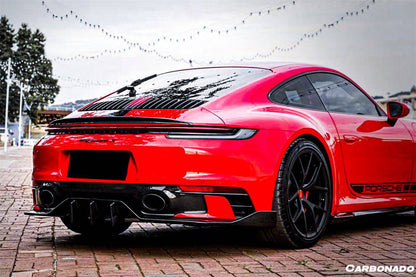2019-2023 Porsche 911 992 Carrera/Targa Sport Design Bumper WP Style Dry Carbon Fiber Rear Lip - Carbonado Aero