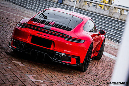 2019-2023 Porsche 911 992 Carrera/Targa Sport Design Bumper WP Style Dry Carbon Fiber Rear Lip - Carbonado Aero