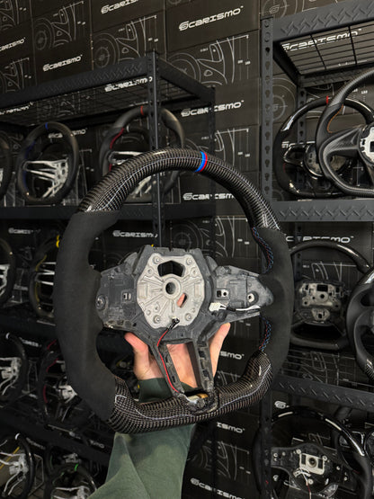 Carismo Steering Wheel For BMW G-Series LCI (M Performance Wheels) - Sport (Heated) - Gloss Carbon - Alcantara