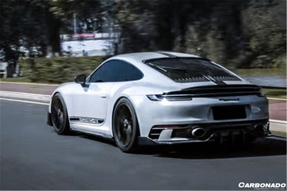 2019-2023 Porsche 911 992 Carrera/Targa Sport Design Bumper WP Style Dry Carbon Fiber Rear Lip - Carbonado Aero