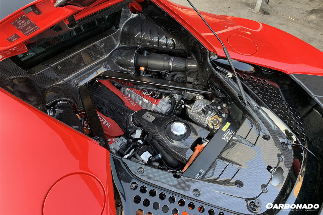 2020-UP Ferrari SF90 Stradale OE Style Autoclave Carbon fiber Engine Cooling Mesh - Carbonado