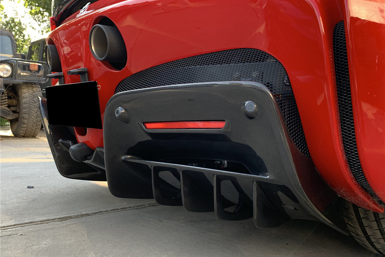 2020-UP Ferrari SSF90 Stradale OE Style Autoclave Carbon Fiber Rear Diffuser - Carbonado