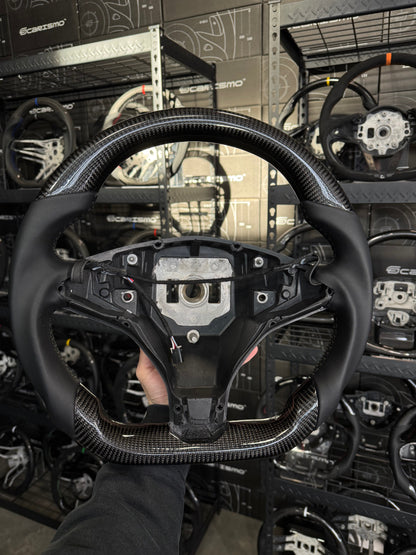 Carismo Steering Wheel For Tesla Model S (Pre-2021) - Sport (Heated) - Gloss Carbon - Smooth Leather
