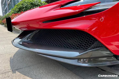 2020-UP Ferrari SF90 Stradale OE Style Autoclave Carbon Fiber Front Bumper Middle Air Vents - Carbonado