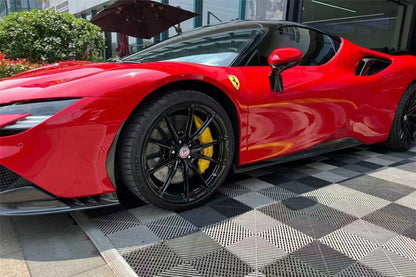 2020-UP Ferrari SF90 Stradale OE Style Autoclave Carbon Fiber Side Skirts - Carbonado