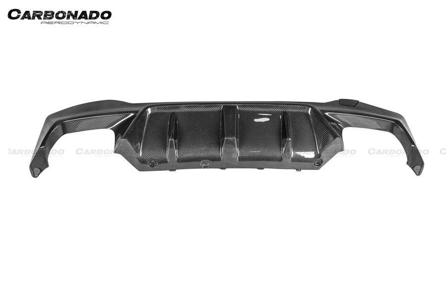 2018-2023 BMW F90 M5 D3 Style Carbon Fiber Rear Lip w/ Caps - Carbonado Aero