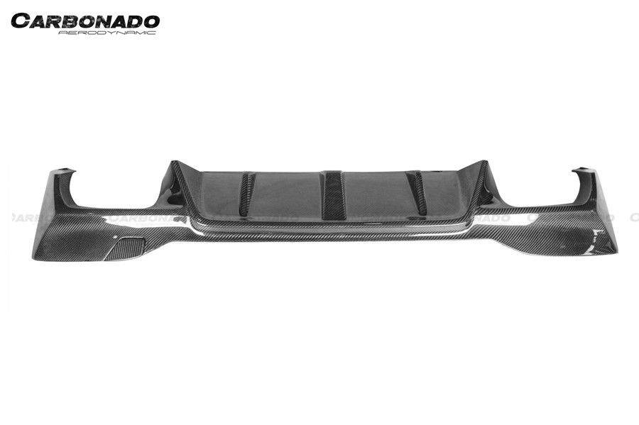 2018-2023 BMW F90 M5 D3 Style Carbon Fiber Rear Lip w/ Caps - Carbonado Aero