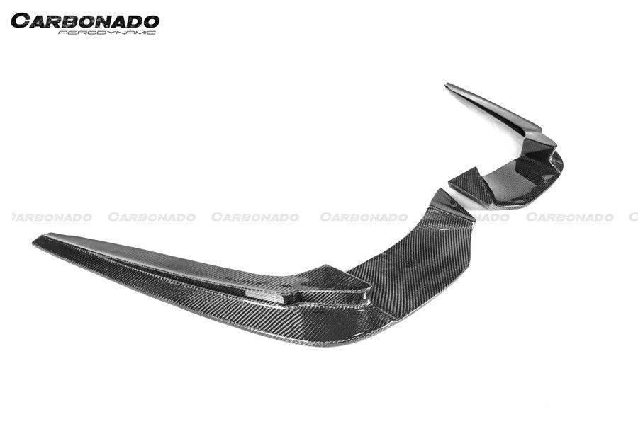 2018-2023 BMW F90 M5 D3 Style Carbon Fiber Rear Lip w/ Caps - Carbonado Aero