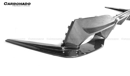 2018-2023 BMW F90 M5 D3 Style Carbon Fiber Rear Lip w/ Caps - Carbonado Aero