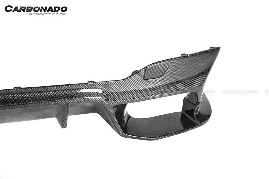 2018-2023 BMW F90 M5 D3 Style Carbon Fiber Rear Lip w/ Caps - Carbonado Aero
