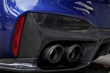 2018-2023 BMW F90 M5 D3 Style Carbon Fiber Rear Lip w/ Caps - Carbonado Aero