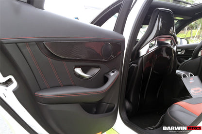2015-2021 Mercedes Benz W205 C Class GLC X253 Carbon Fiber Interior Door Handle Cover Trim - DarwinPRO Aerodynamics