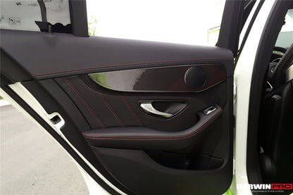 2015-2021 Mercedes Benz W205 C63/S AMG Sedan Carbon Fiber Interior Door Panel Trim Cover Strip - DarwinPRO Aerodynamics