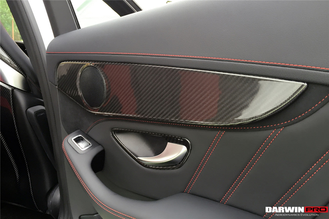2015-2021 Mercedes Benz W205 C63/S AMG Sedan Carbon Fiber Interior Door Panel Trim Cover Strip - DarwinPRO Aerodynamics