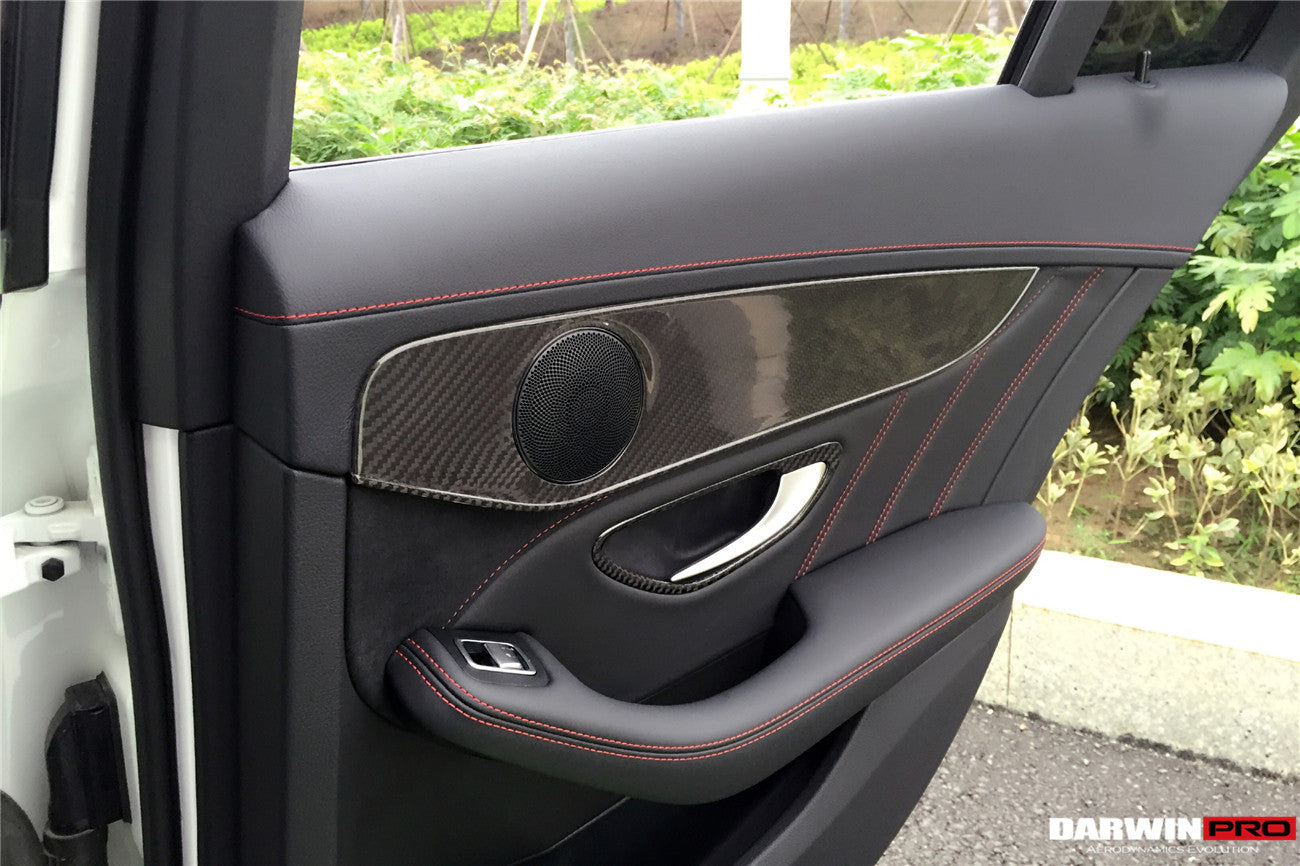 2015-2021 Mercedes Benz W205 C63/S AMG Sedan Carbon Fiber Interior Door Panel Trim Cover Strip - DarwinPRO Aerodynamics