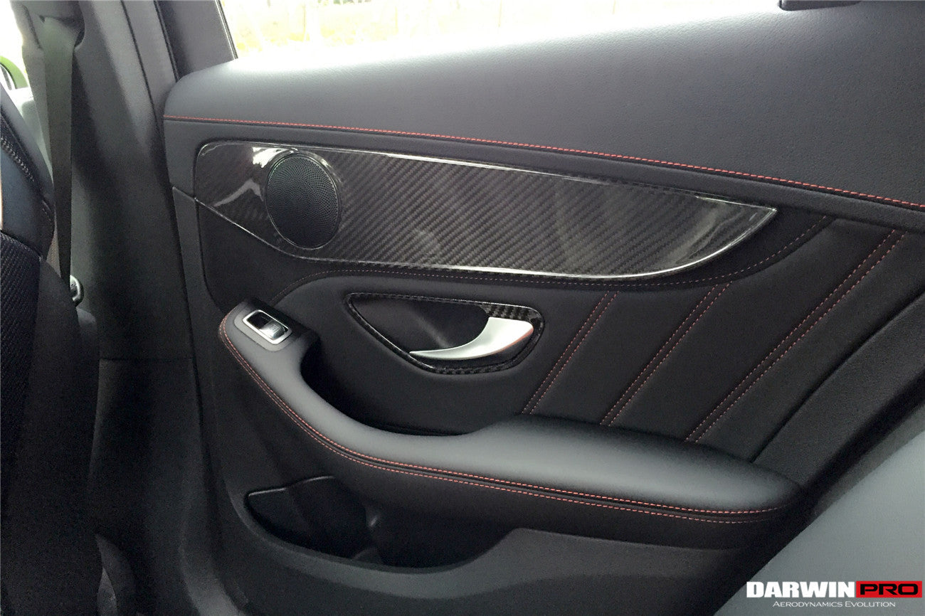 2015-2021 Mercedes Benz W205 C Class GLC X253 Carbon Fiber Interior Door Handle Cover Trim - DarwinPRO Aerodynamics