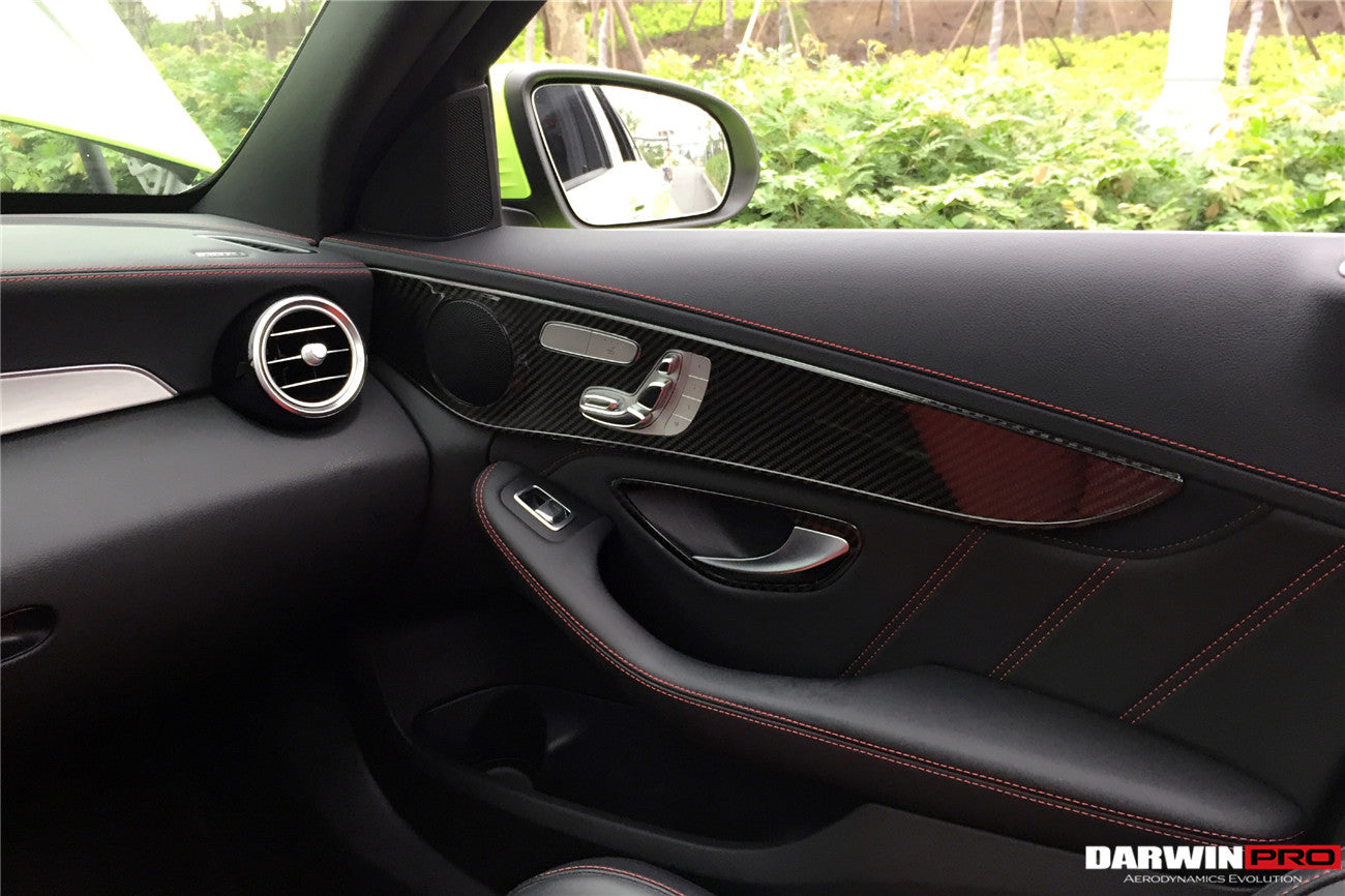 2015-2021 Mercedes Benz W205 C63/S AMG Sedan Carbon Fiber Interior Door Panel Trim Cover Strip - DarwinPRO Aerodynamics