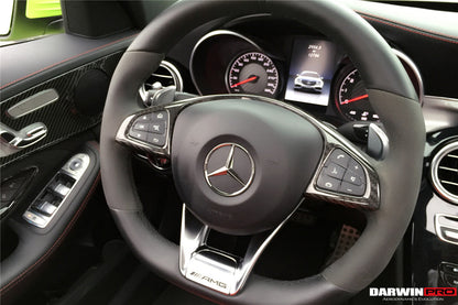2015-2021 Mercedes Benz W205 C63 AMG Carbon Fiber Interior Steering wheel Trim - DarwinPRO Aerodynamics