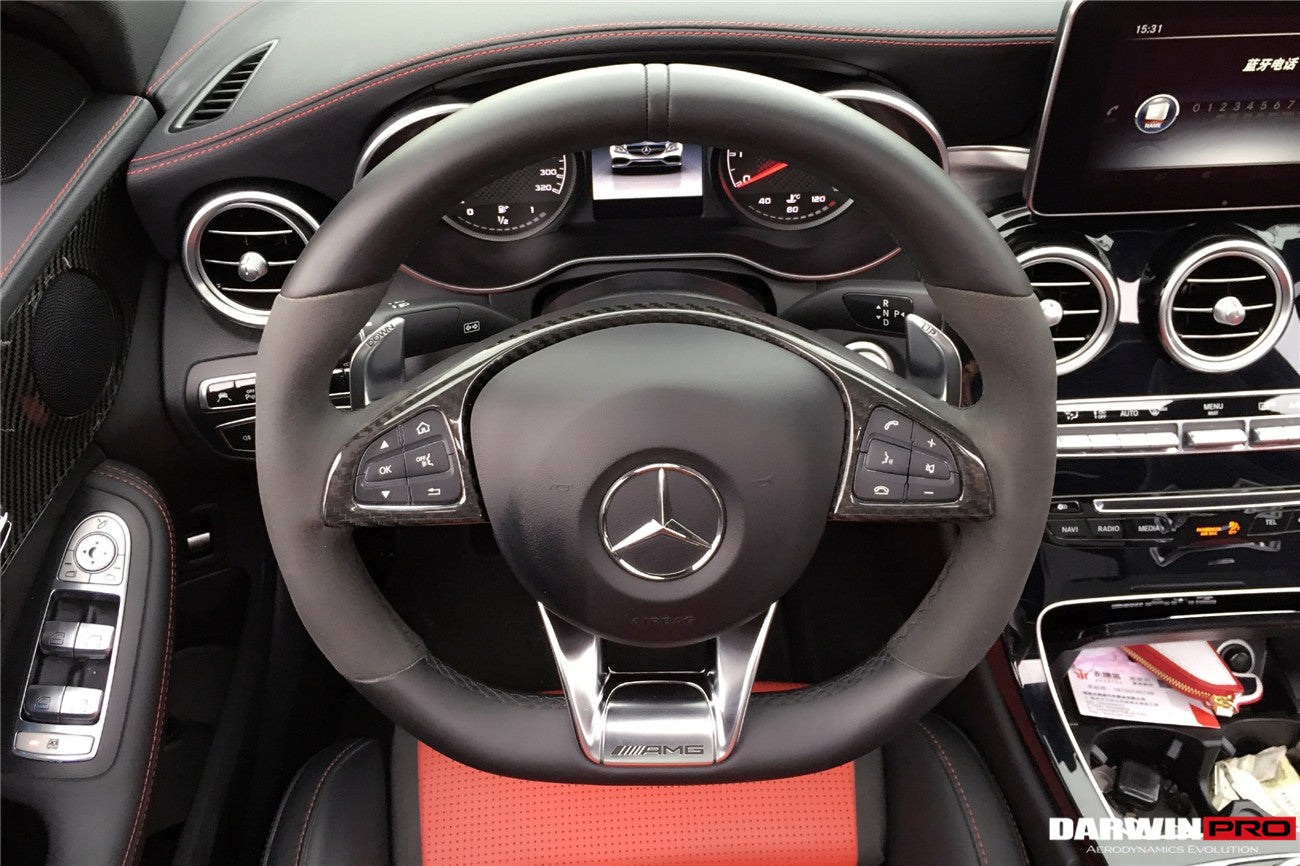 2015-2021 Mercedes Benz W205 C63 AMG Carbon Fiber Interior Steering wheel Trim - DarwinPRO Aerodynamics