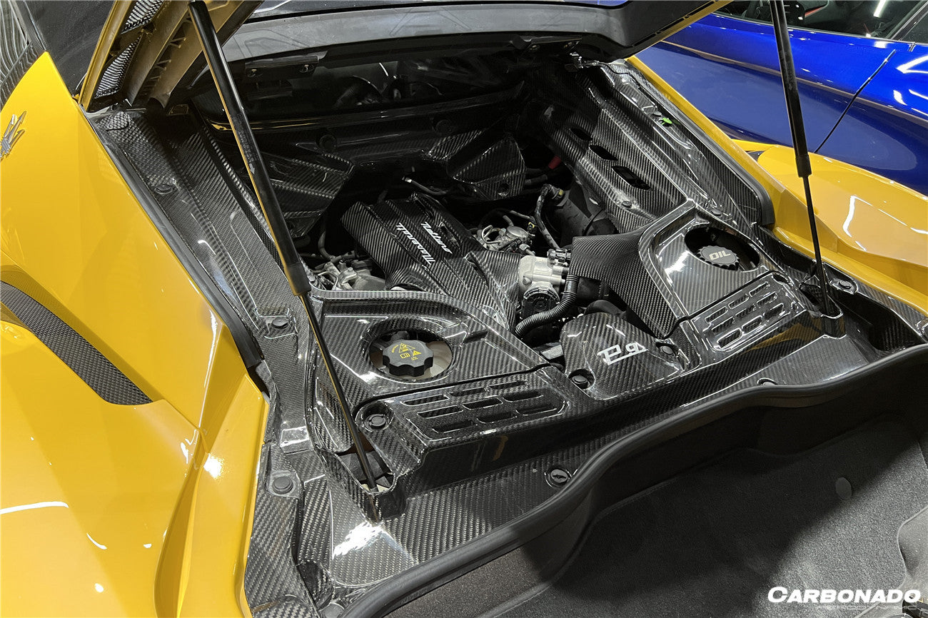 2020-UP Maserati MC20 Dry Carbon Fiber Engine Bay Room Interior - Carbonado