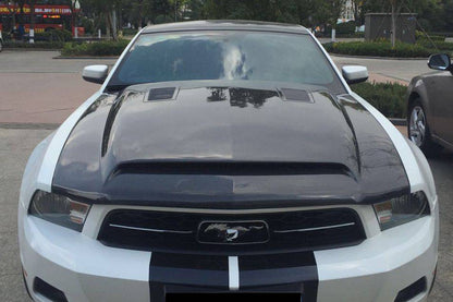 2005-2009 Ford Mustang GT & V6 Black Momba BC1 Style Hood - Carbonado
