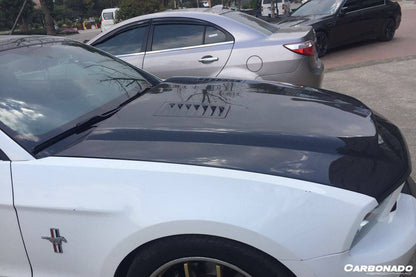 2005-2009 Ford Mustang GT & V6 Black Momba BC1 Style Hood - Carbonado