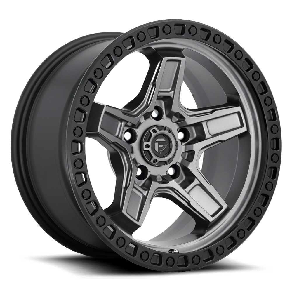 Fuel Off-Road Kicker D698 17x9 -12 5x127mm 71.5mm Matte Gunmetal Black Bead Ring