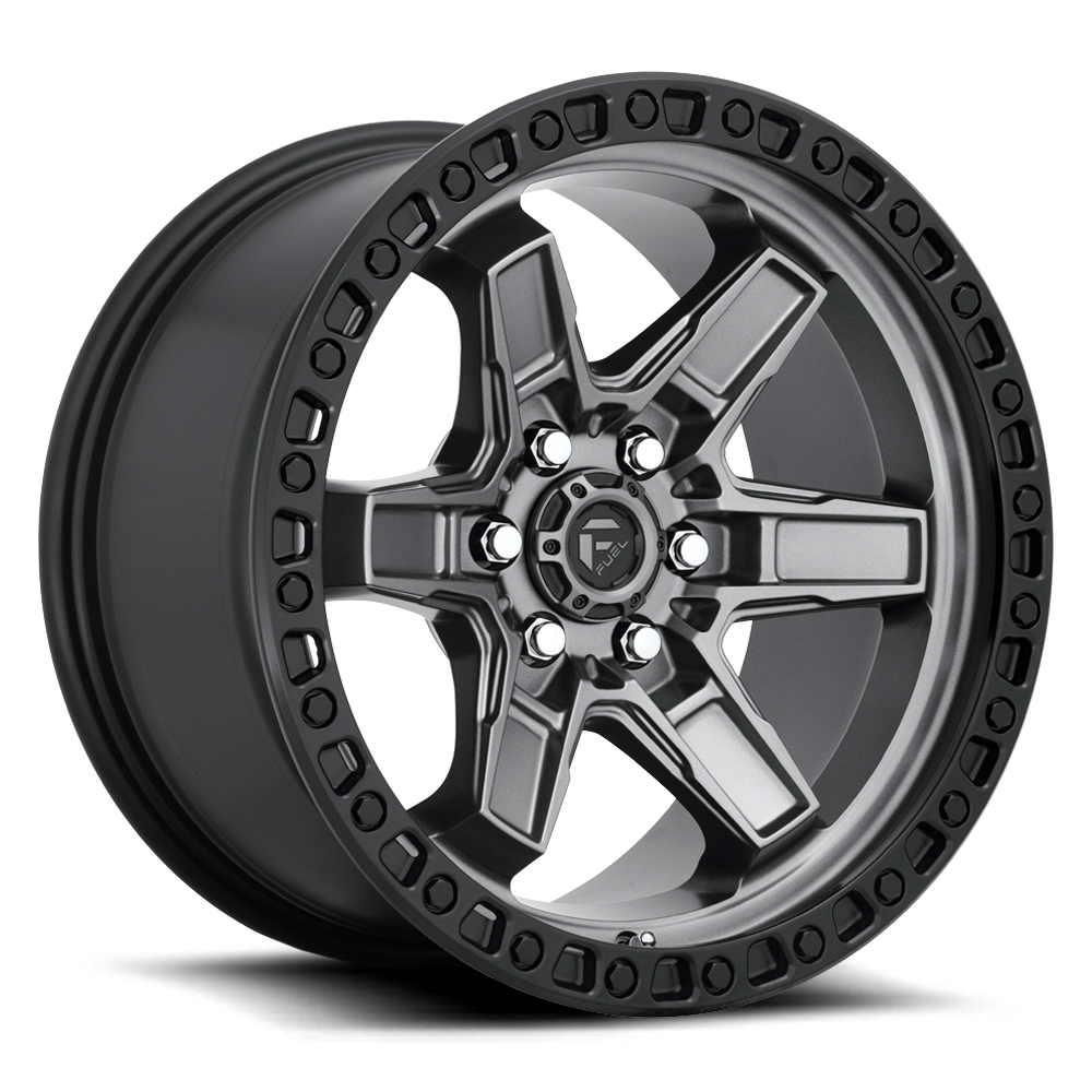 Fuel Off-Road Kicker D698 17x9 +1 6x139.7mm 106.1mm Matte Gunmetal Black Bead Ring