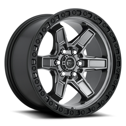 Fuel Off-Road Kicker D698 17x9 +1 6x139.7mm 106.1mm Matte Gunmetal Black Bead Ring