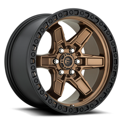 Fuel Off-Road Kicker D699 17x9 -12 6x139.7mm 106.1mm Matte Bronze Black Bead Ring