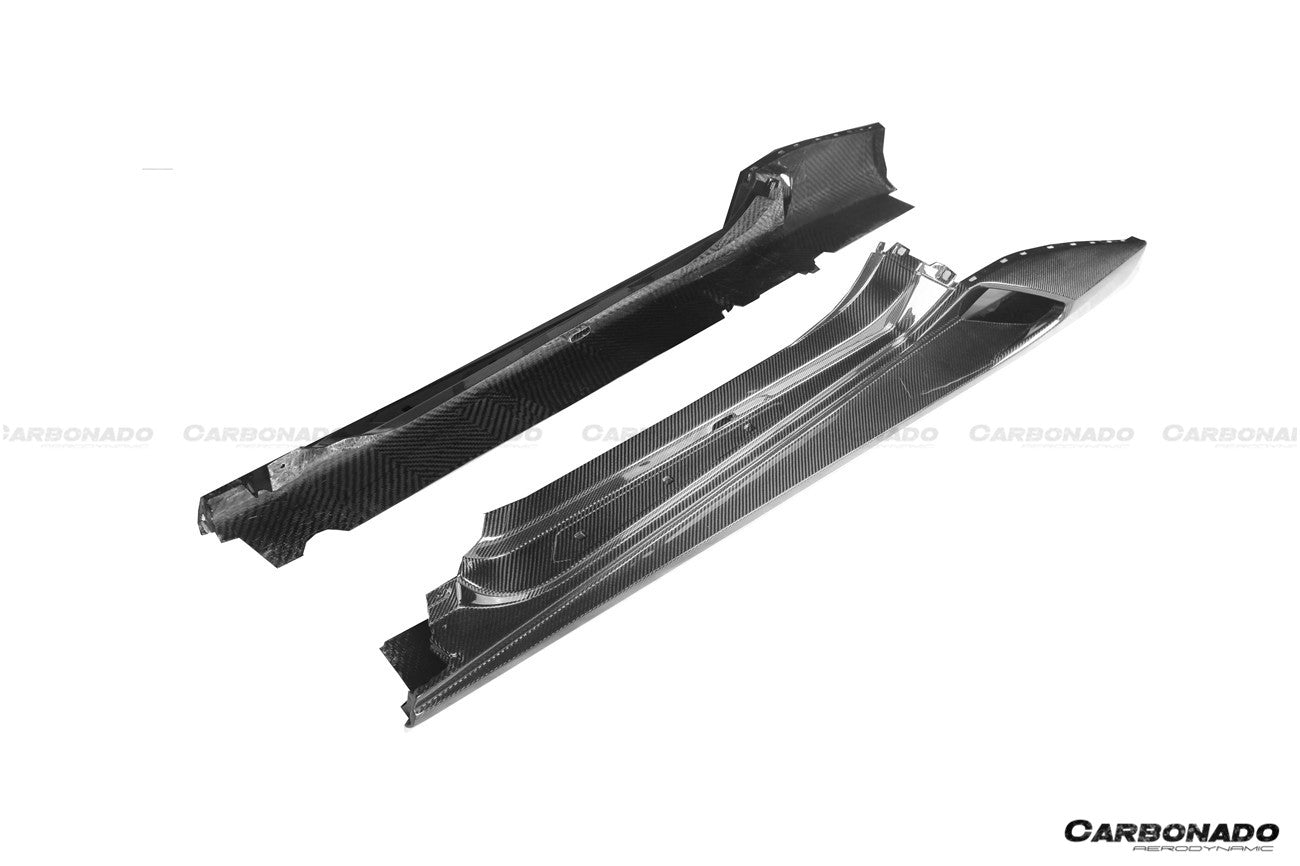 2015-2025 Lamborghini Huracan LP610  LP580  EVO  Tecnica  STO N Style Dry Carbon Fiber Side Skirts
