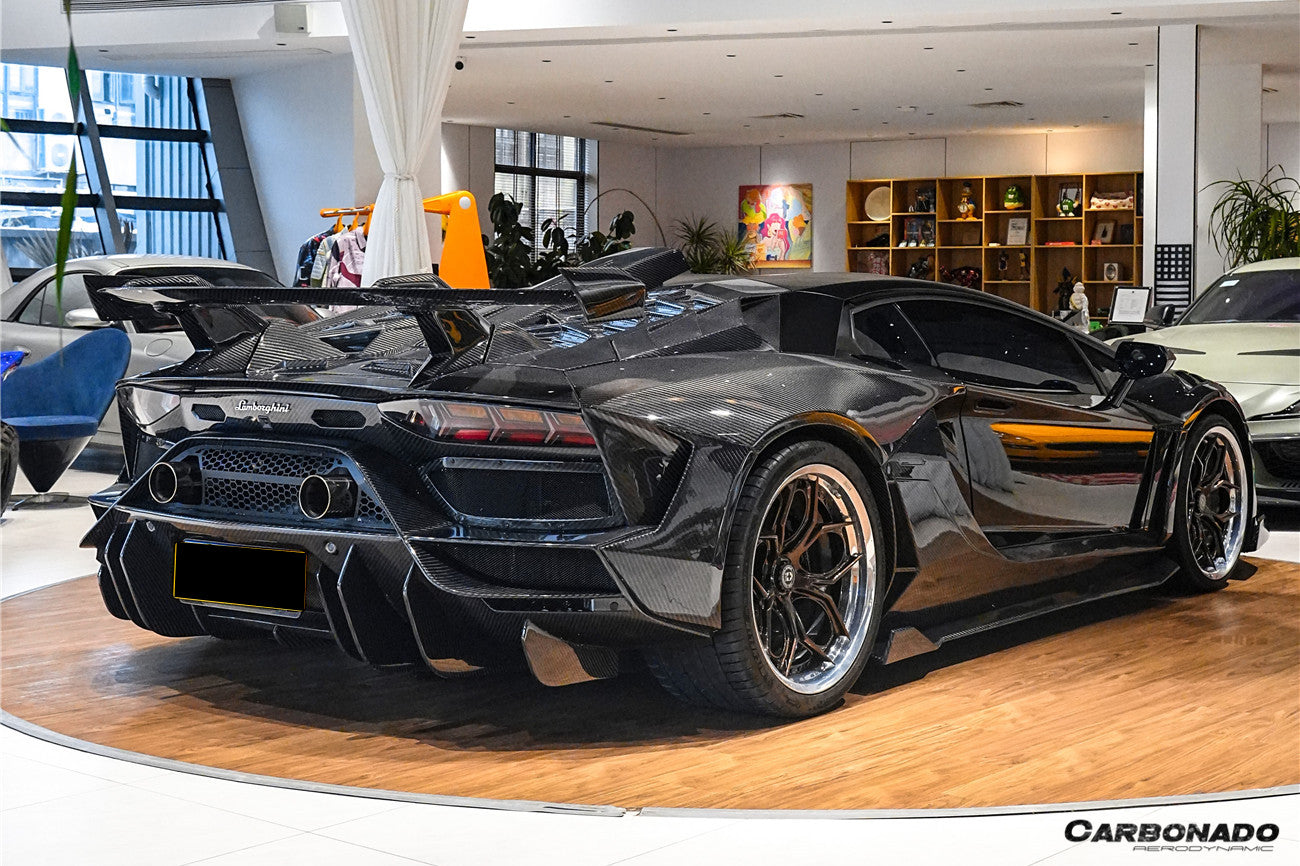 2011-2021 Lamborghini Aventador Coupe CA Style Carbon Fiber Engine Hood And Wing  | Fits LP700, LP720, LP750, LP740