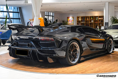 2011-2021 Lamborghini Aventador Coupe CA Style Carbon Fiber Engine Hood And Wing  | Fits LP700, LP720, LP750, LP740