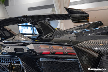 2011-2021 Lamborghini Aventador Coupe CA Style Carbon Fiber Engine Hood And Wing  | Fits LP700, LP720, LP750, LP740