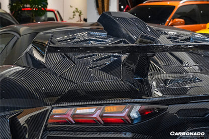2011-2021 Lamborghini Aventador Coupe CA Style Carbon Fiber Engine Hood And Wing  | Fits LP700, LP720, LP750, LP740