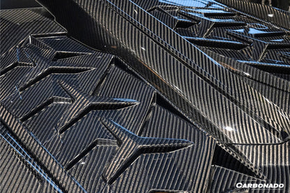 2011-2021 Lamborghini Aventador Coupe CA Style Carbon Fiber Engine Hood And Wing  | Fits LP700, LP720, LP750, LP740