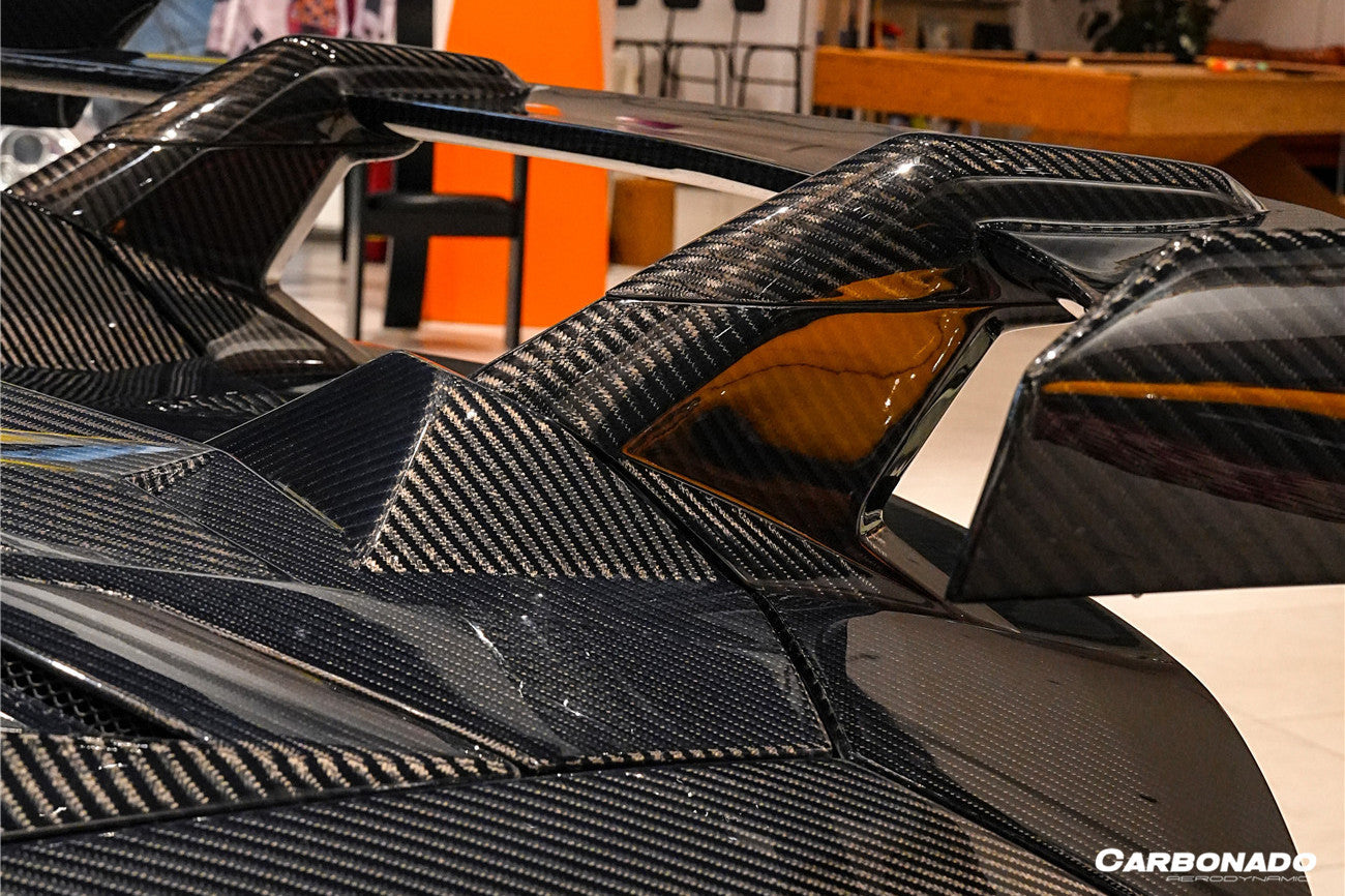 2011-2021 Lamborghini Aventador Coupe CA Style Carbon Fiber Engine Hood And Wing  | Fits LP700, LP720, LP750, LP740