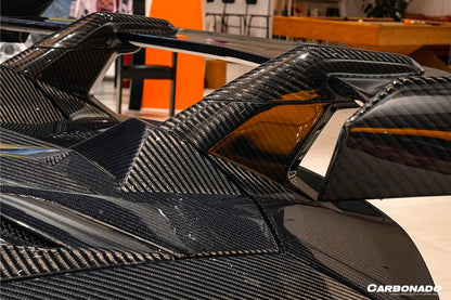 2011-2021 Lamborghini Aventador Coupe CA Style Carbon Fiber Engine Hood And Wing  | Fits LP700, LP720, LP750, LP740
