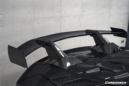 2011-2021 Lamborghini Aventador Coupe CA Style Carbon Fiber Engine Hood And Wing  | Fits LP700, LP720, LP750, LP740