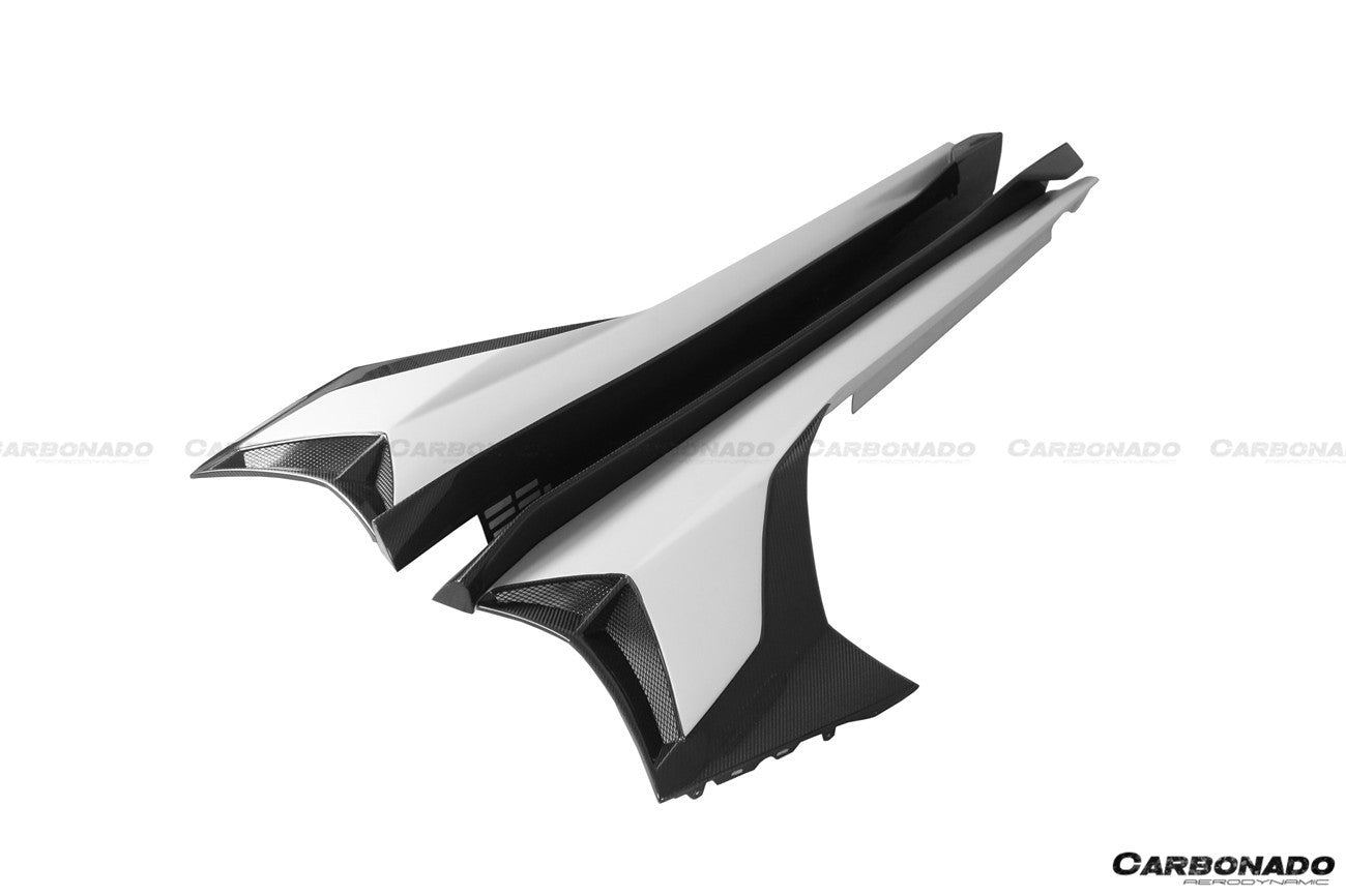 2011-2021 Lamborghini Aventador LP700 LP740 LP750 Coupe/Roadster SVJ Style Part Dry Carbon Fiber Side Skirts - Carbonado